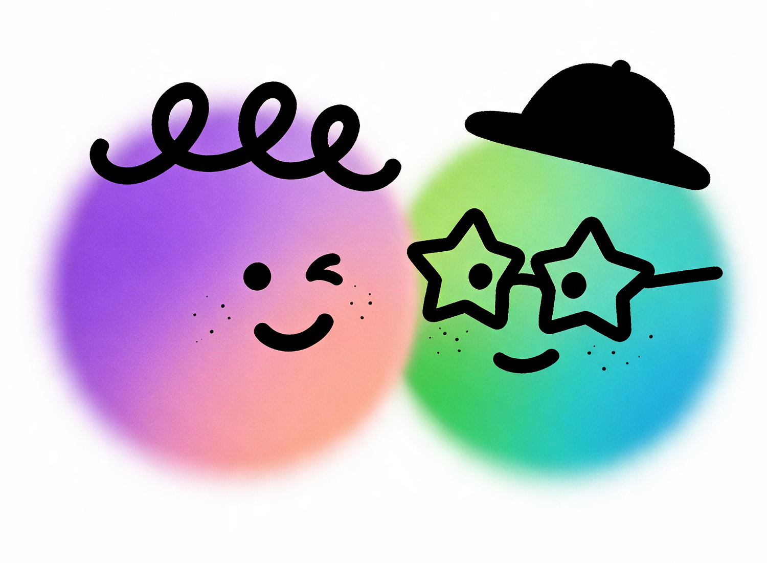 Two colourful Splitsies friends